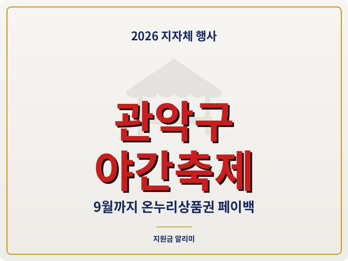 관악구 골목상권 야간축제 온누리상품권 페이백 정보