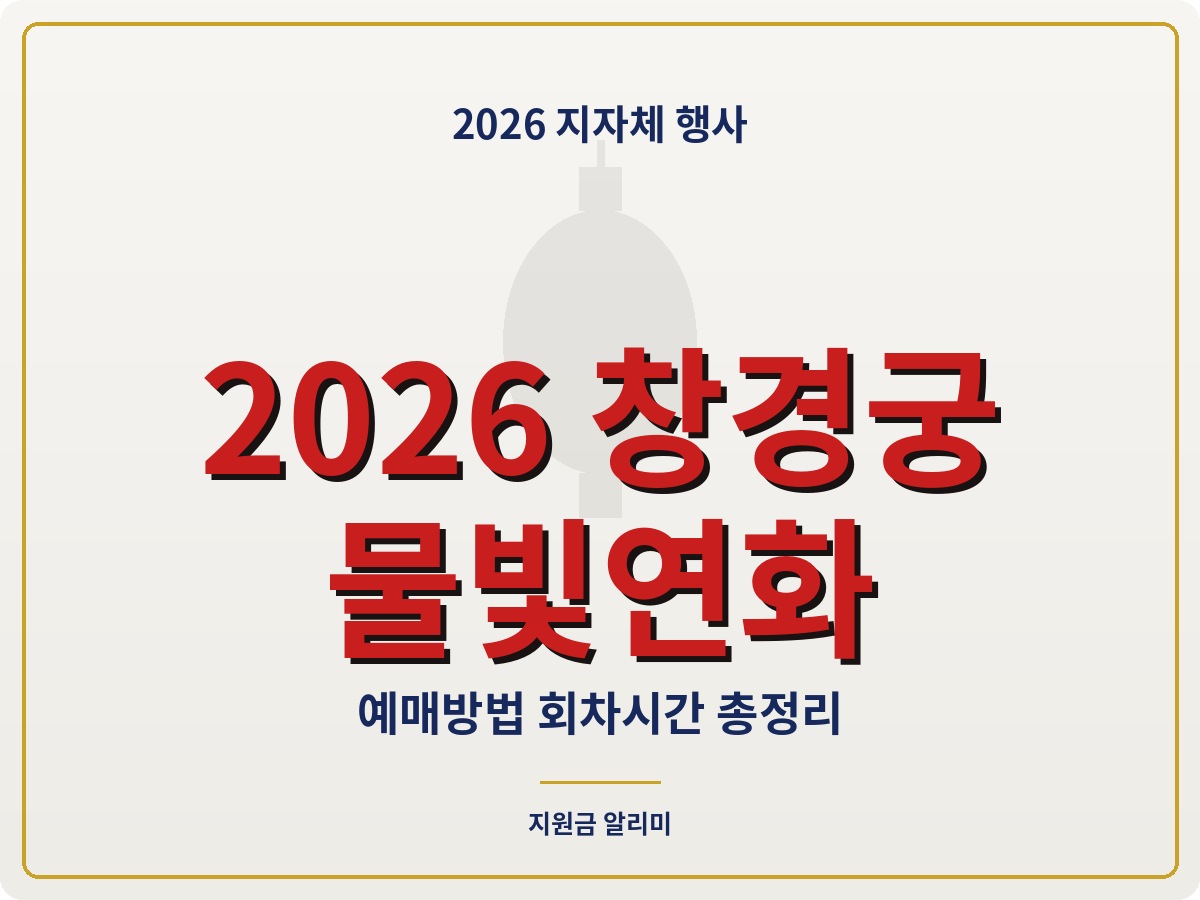 2026 창경궁 물빛연화 예매·시간 100% 정리 | 야간개장 예약방법까지